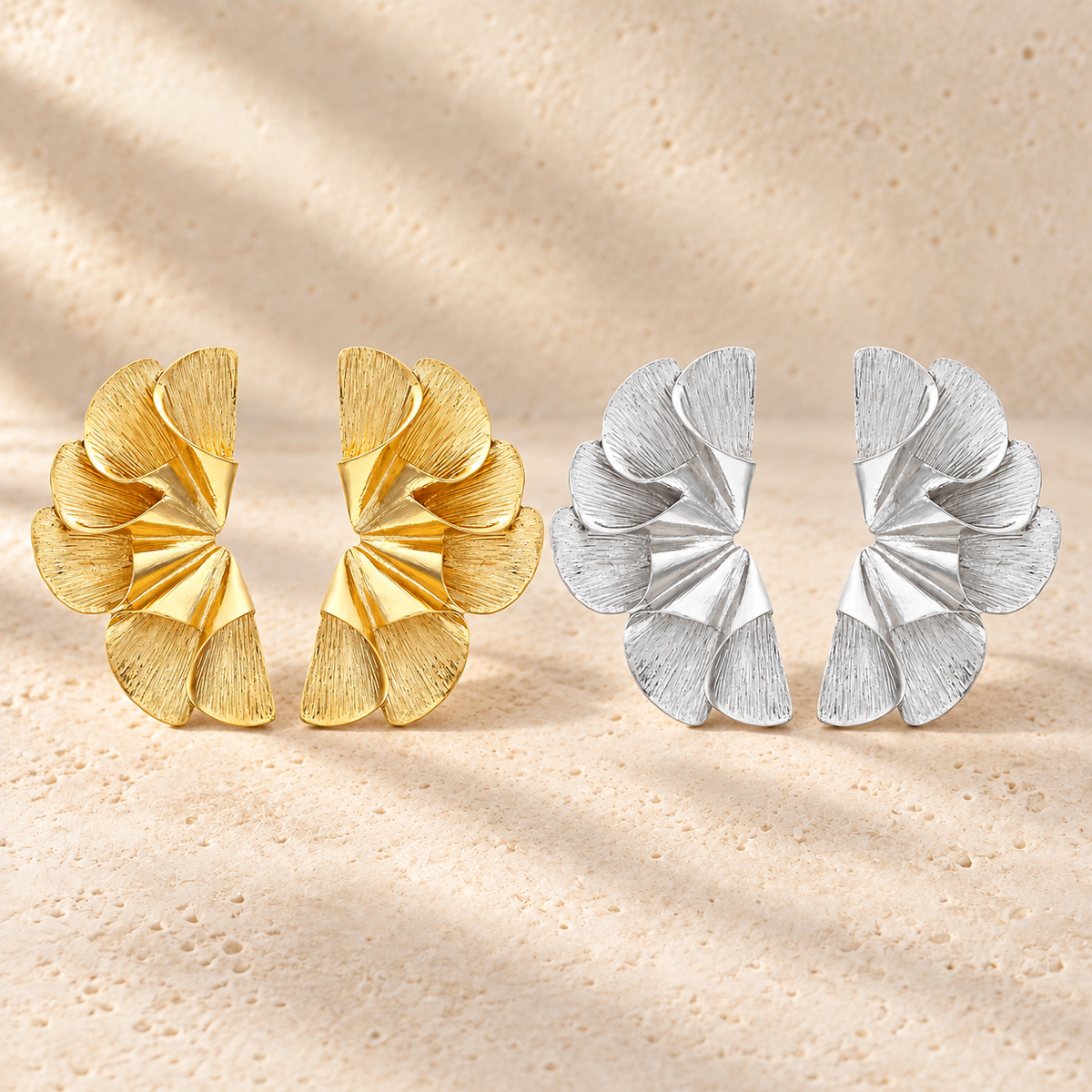 Sculpted Leaf Statement Earrings