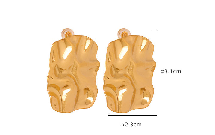 Gold Statement Earrings for Women – Chunky Irregular Abstract Stud Earrings
