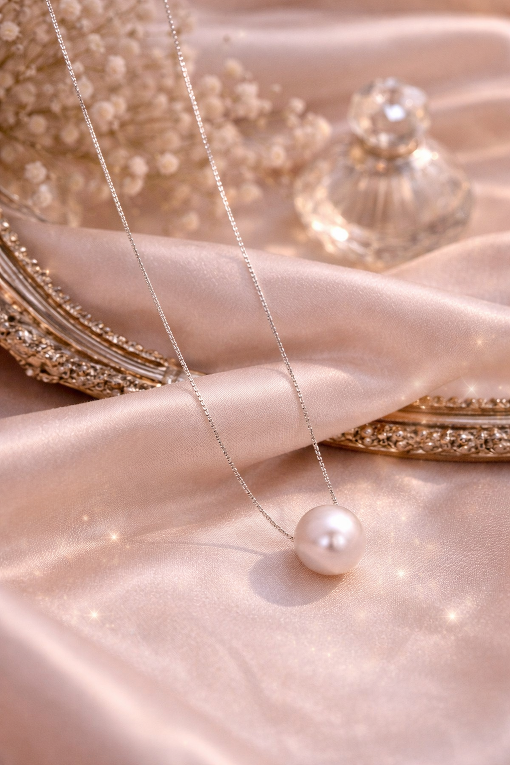 925 Sterling Silver Pearl Necklace – Freshwater Pearl Clavicle Pendant Minimalist Jewelry