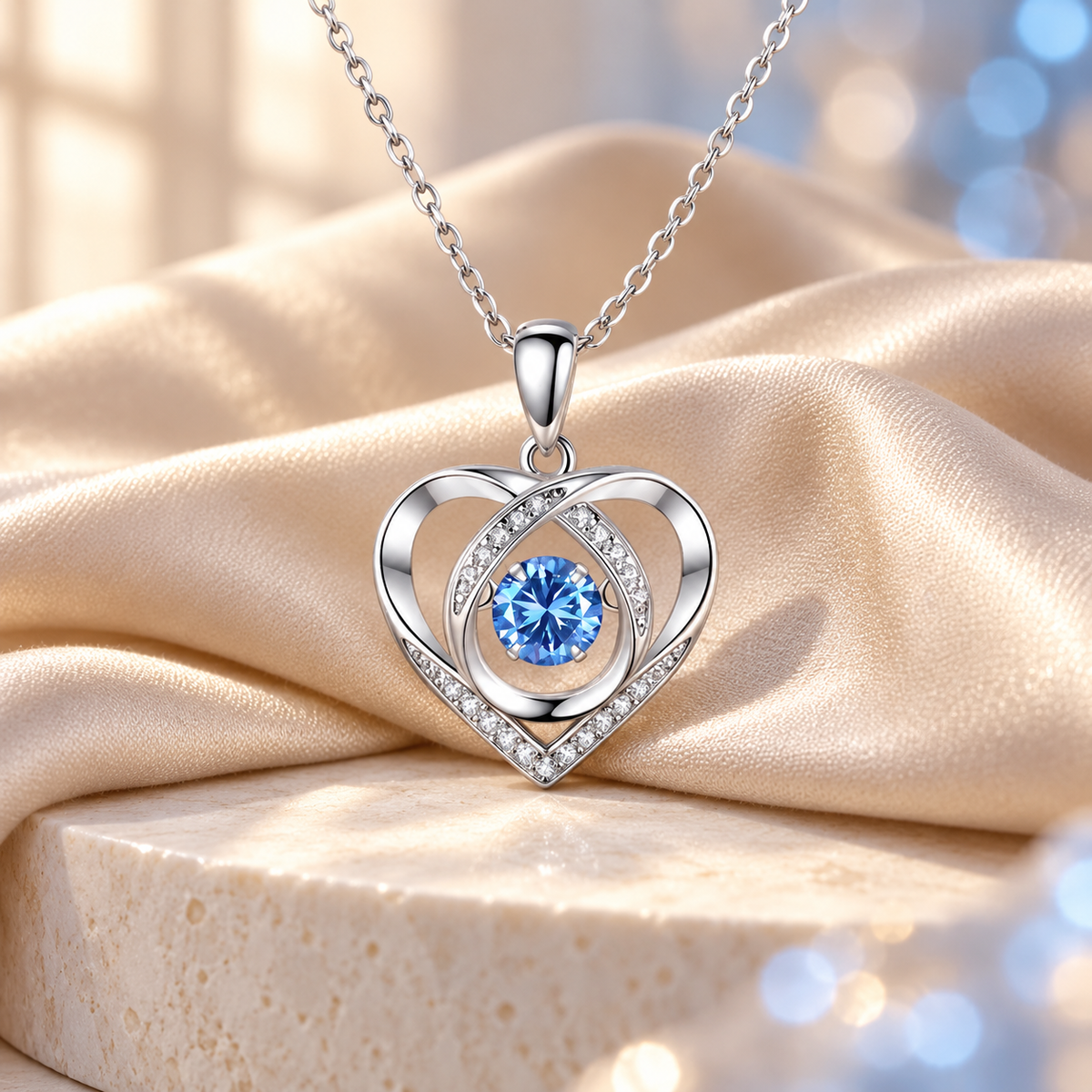 Dancing Stone Heart Necklace for Women