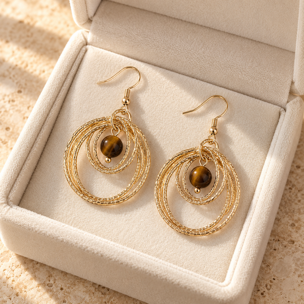 Gold Multi-Layered Circle Hoop Earrings