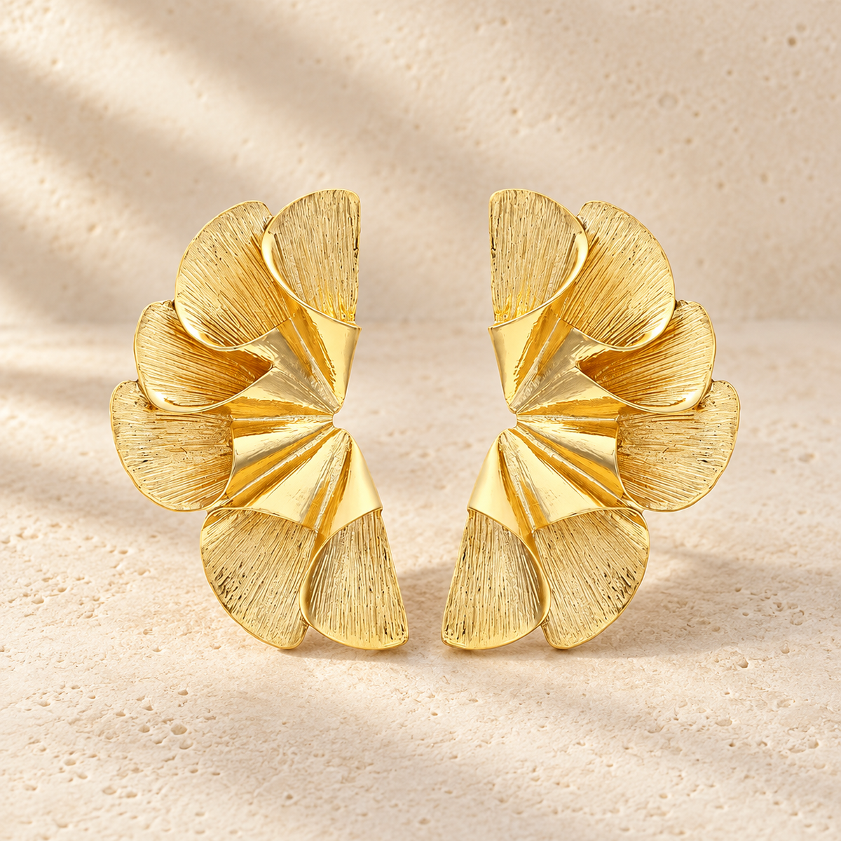 Sculpted Leaf Statement Earrings