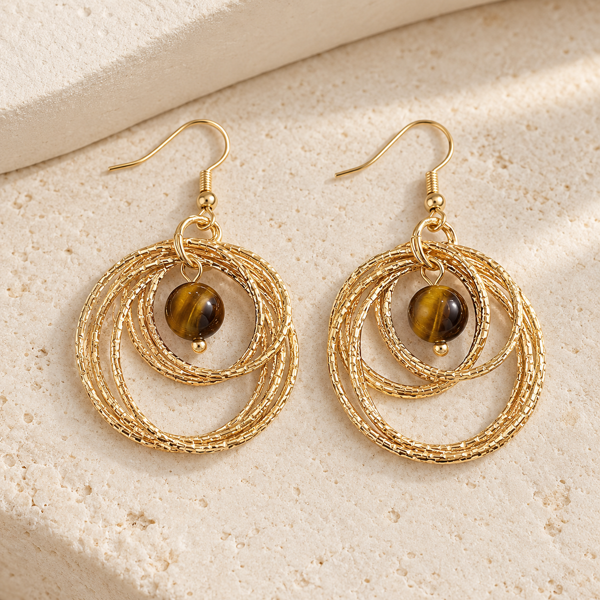 Gold Multi-Layered Circle Hoop Earrings