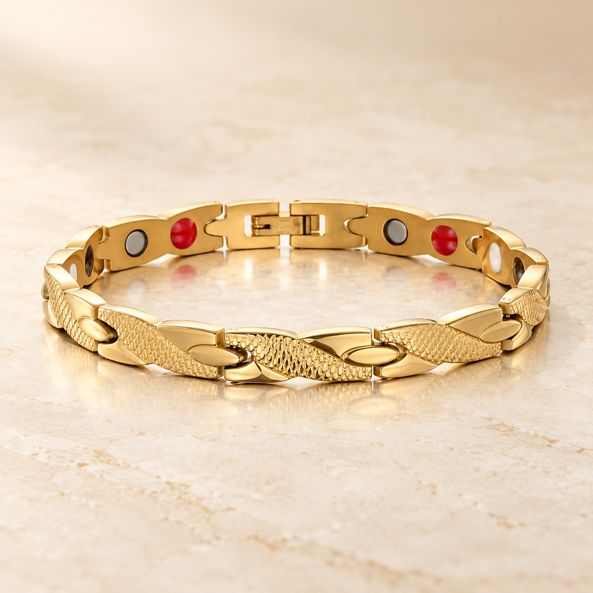 Two-Tone Magnetic Link Bracelet – Stainless Steel