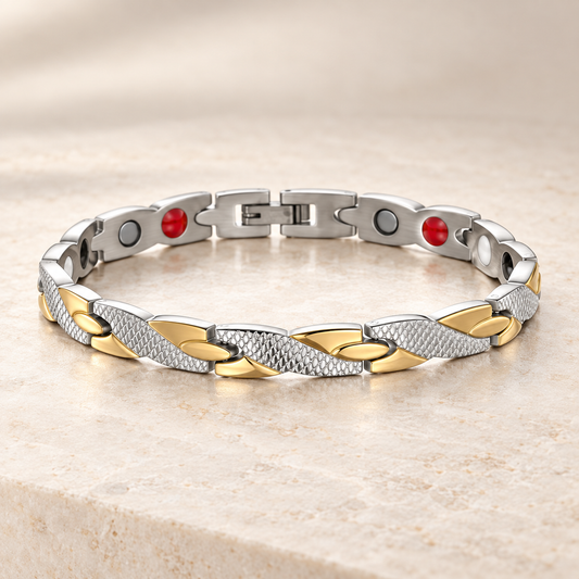 Two-Tone Magnetic Link Bracelet – Stainless Steel