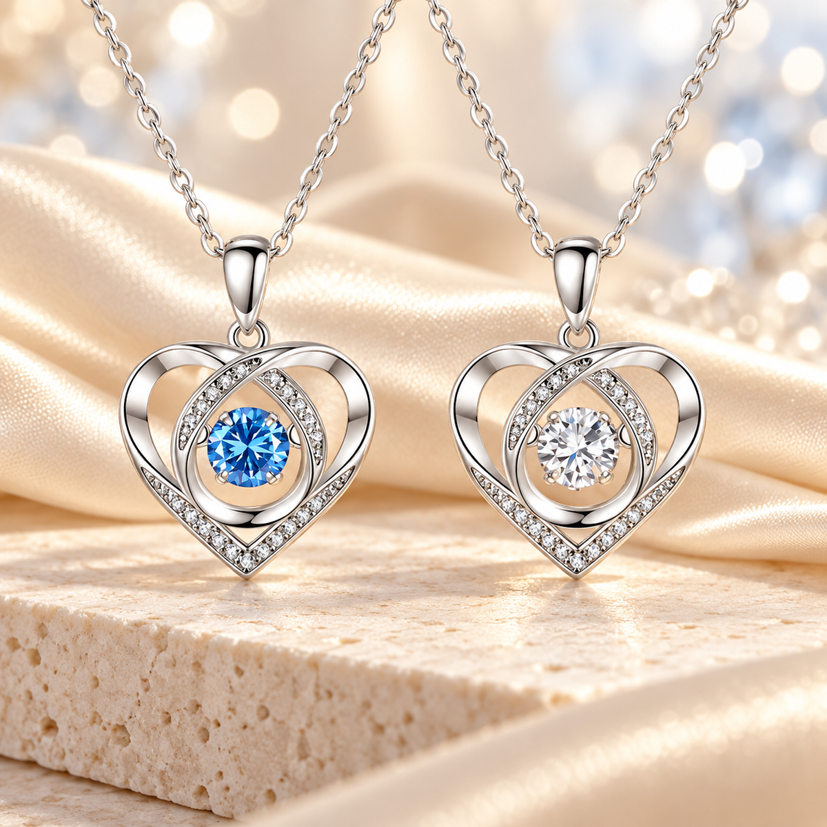 Dancing Stone Heart Necklace for Women