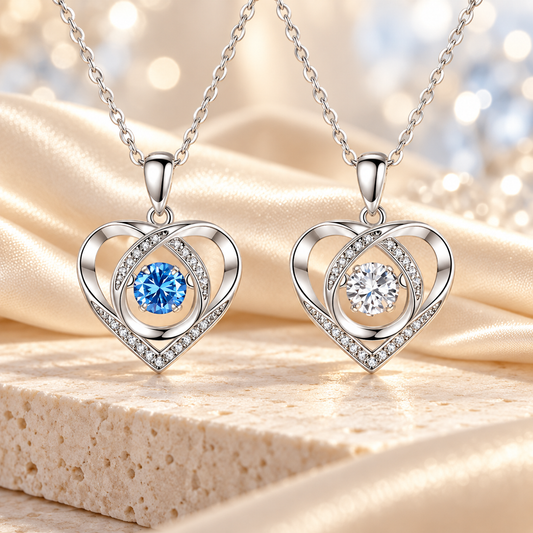 Dancing Stone Heart Necklace for Women