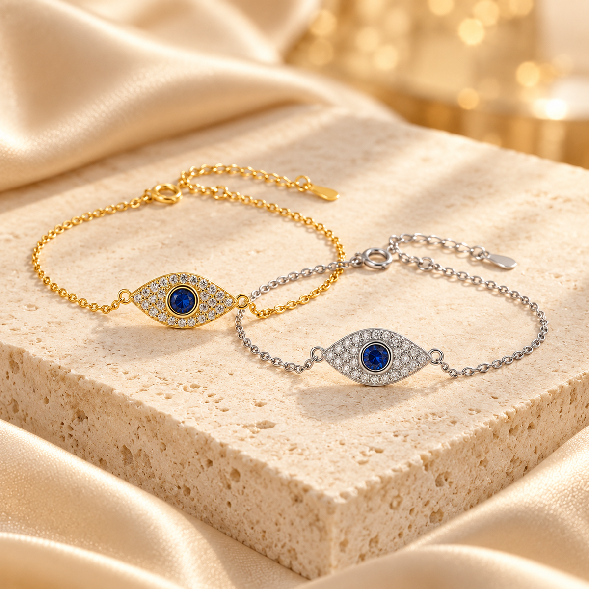 Evil Eye 925 Sterling Silver Bracelet for Women